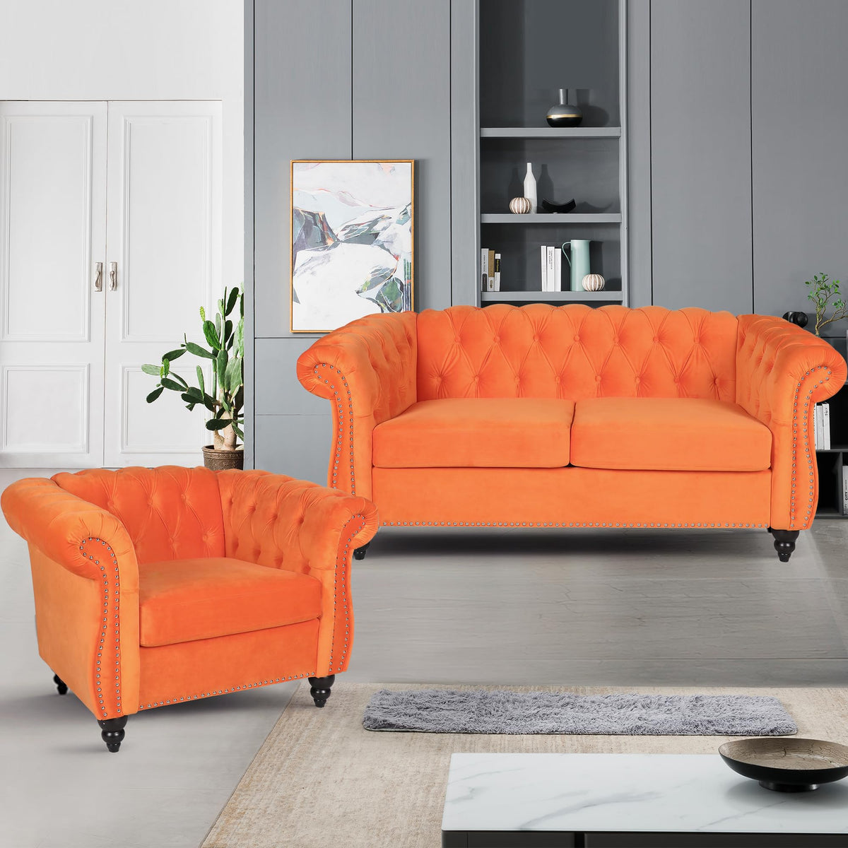 Tufted Velvet 2 Seater Sofa I71288