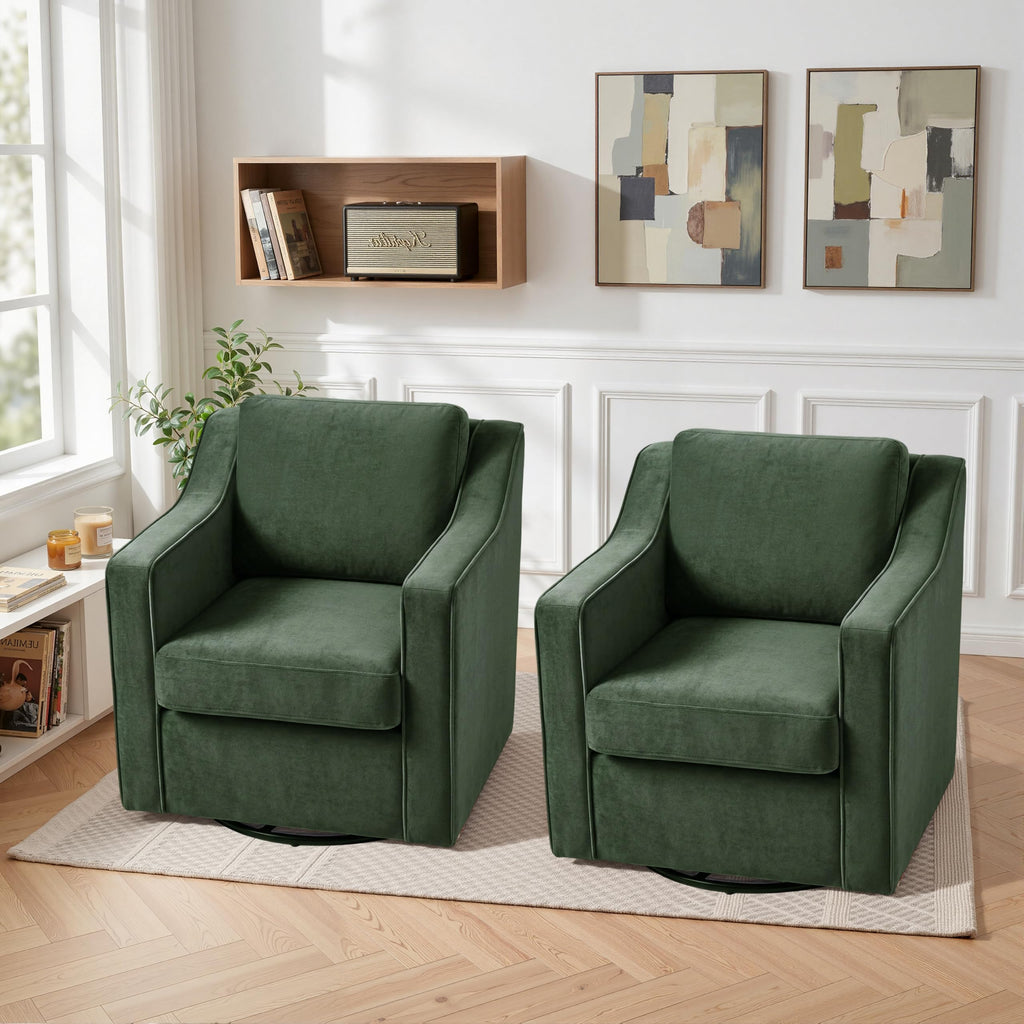 Green Swivel Accent Chairs Set of 2 F910816