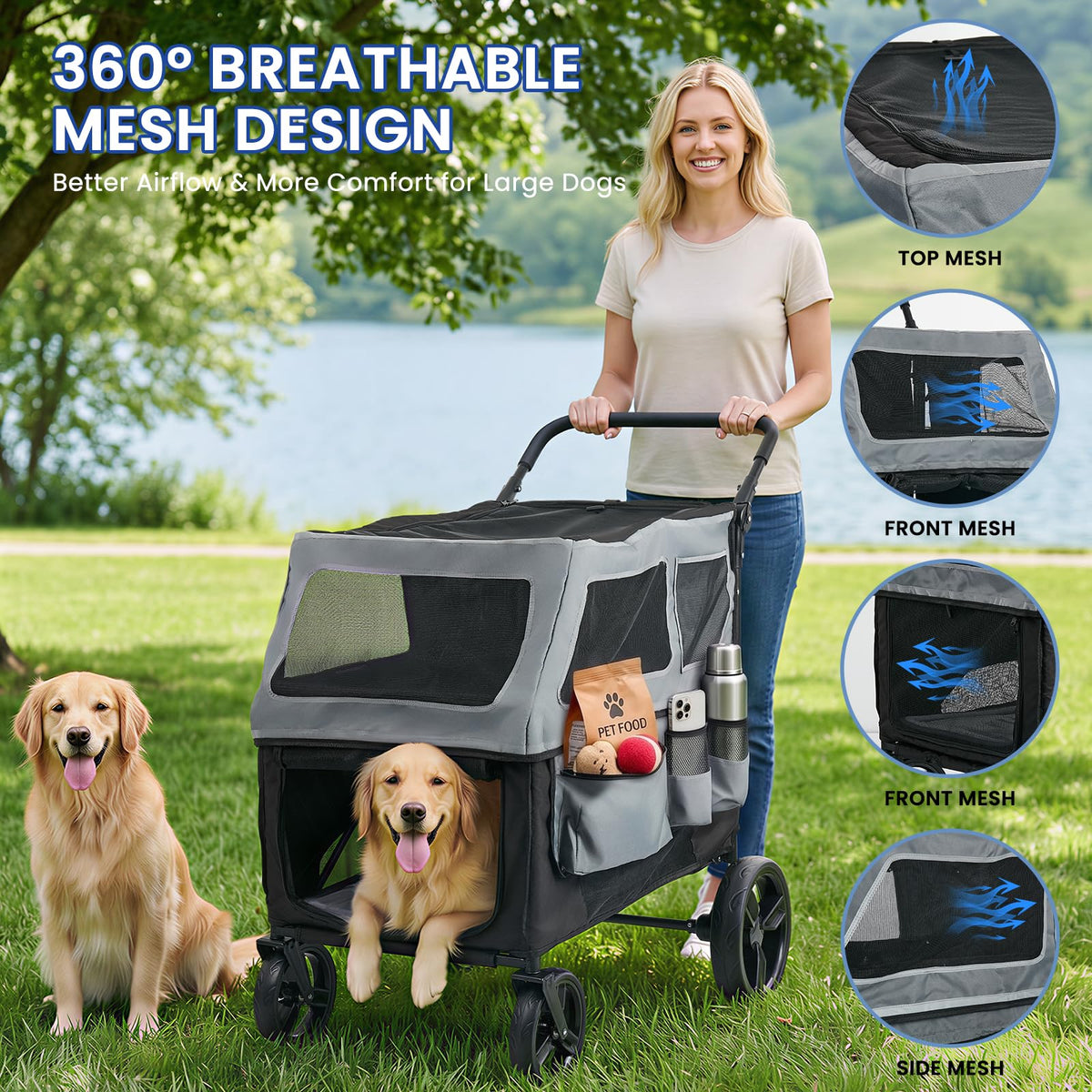Large Foldable Dog Stroller D685