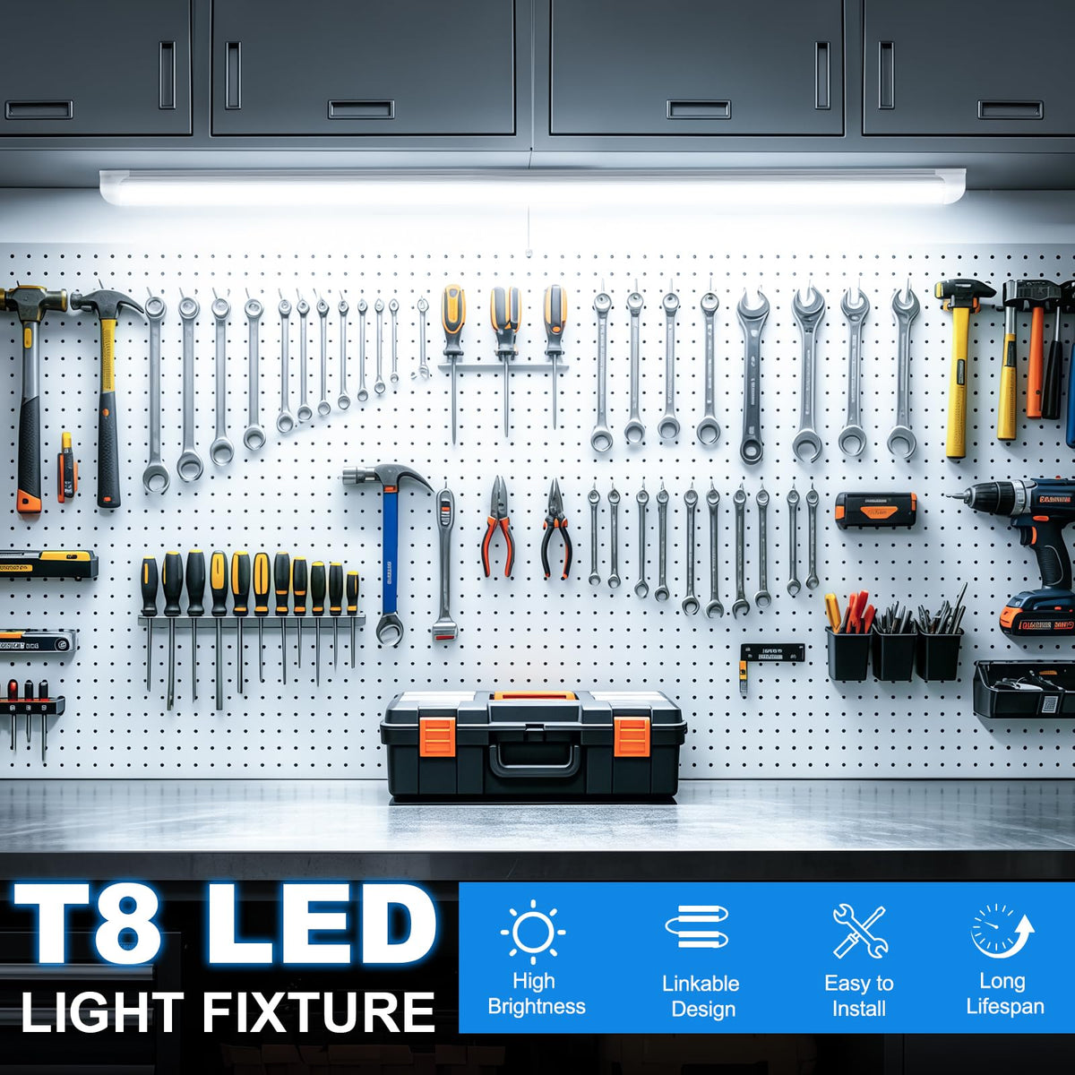 2FT 22W 3300LM 6000K Cool White Linkable LED Shop Lights S392