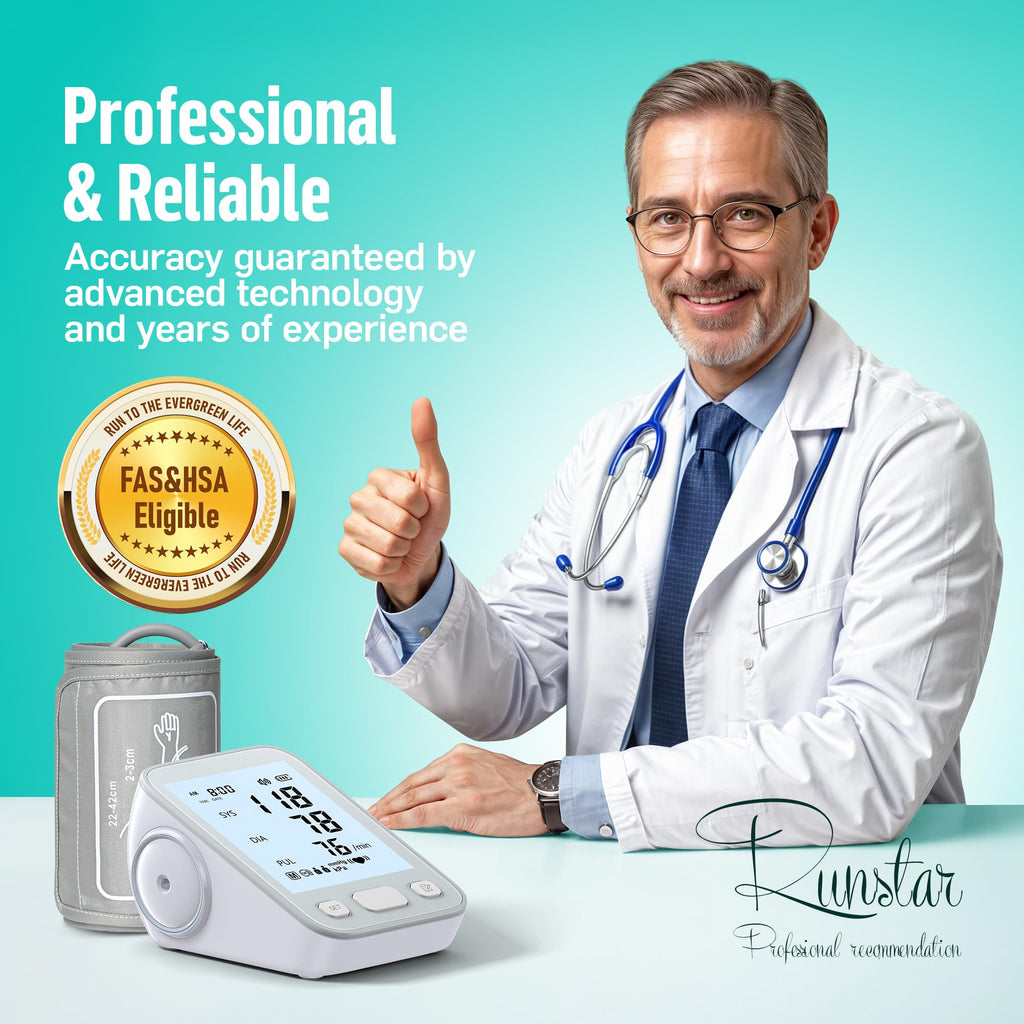 Upper Arm Blood Pressure Monitor with Wide Range Cuff, Grey L95989