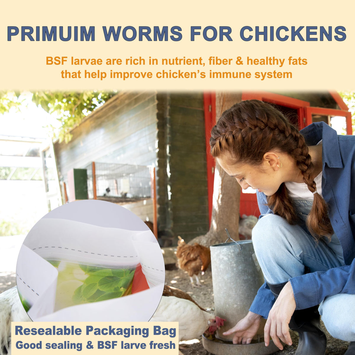 Black Soldier Fly Larvae Chicken Feed 20LB H469187