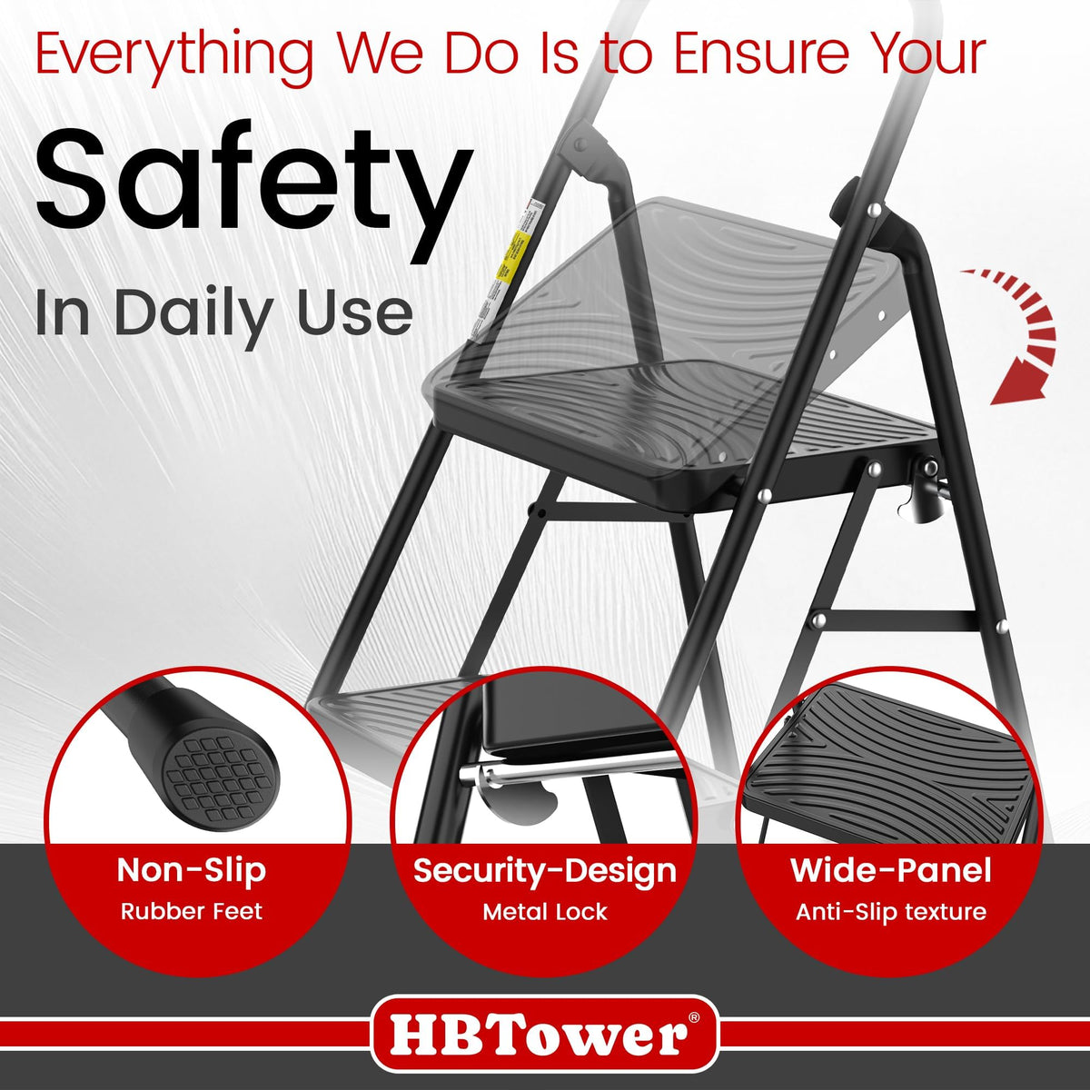 2 Step Ladder with Anti-Slip Pedal W13128