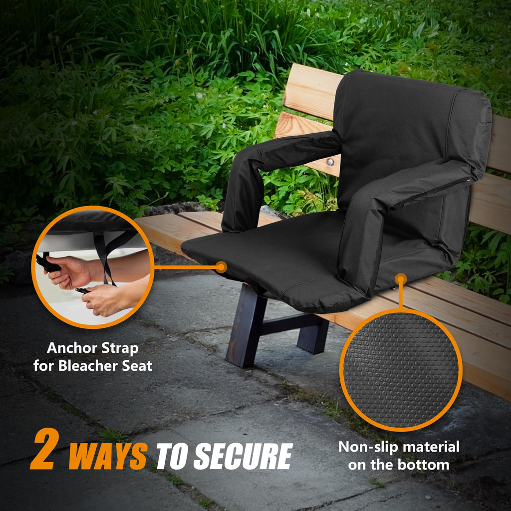 2 Pack Reclining Stadium Seat with Back Support E528006