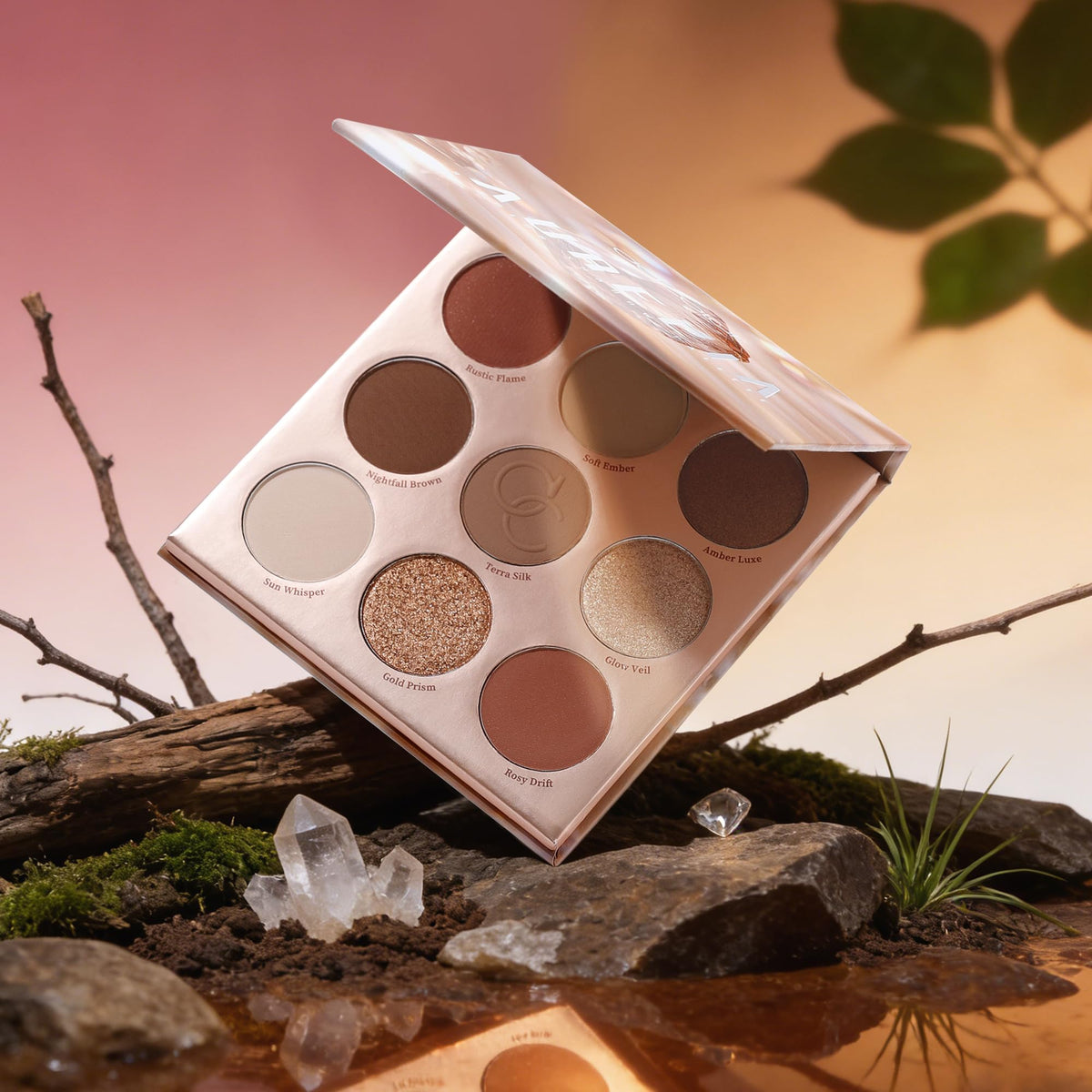 9 Colors Brown & Copper Eyeshadow Palette with Matte & Shimmer Finishes D463