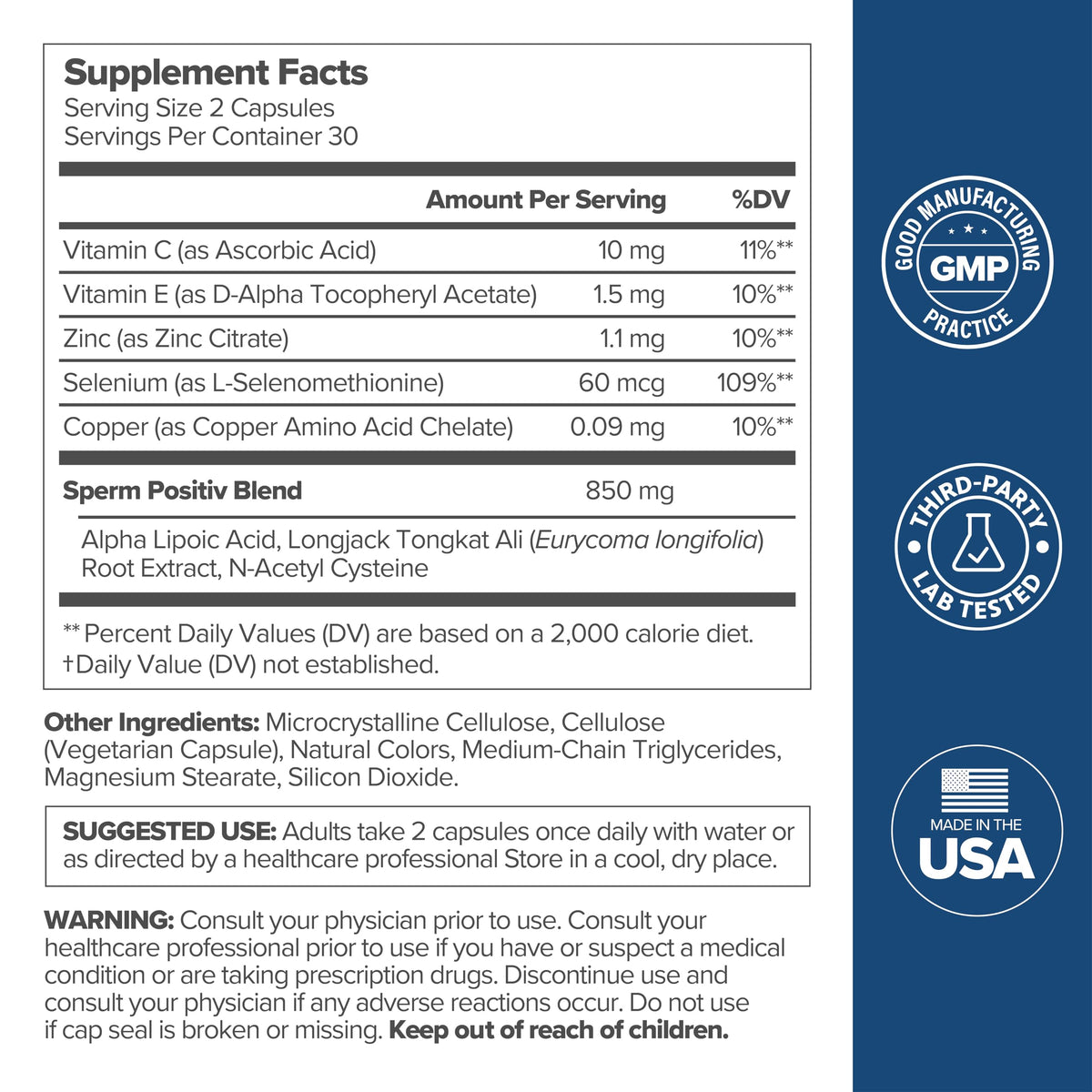 Sperm Health Support 30-Day Supply U9313