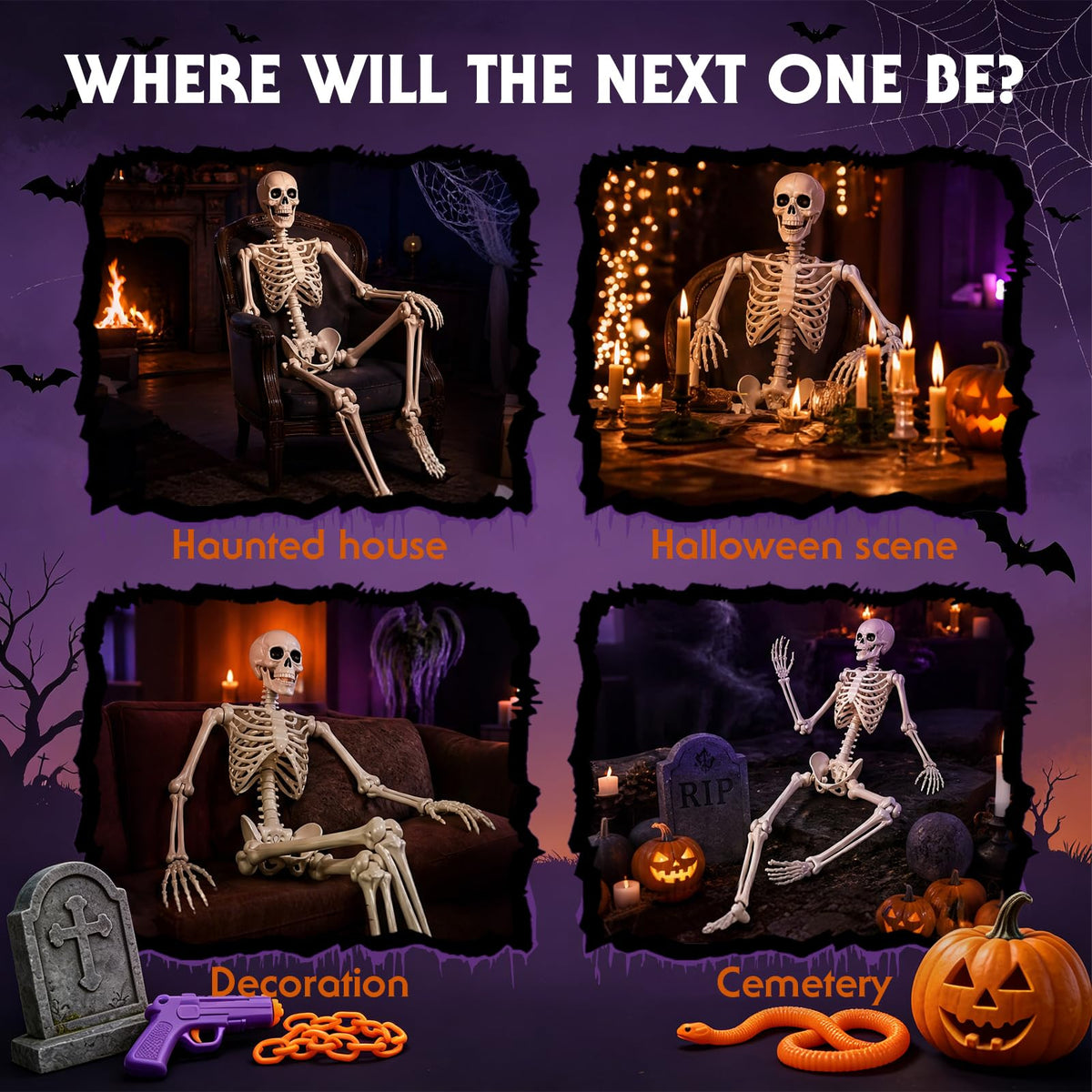 5.4 Ft Halloween Full Body Skeleton C9581
