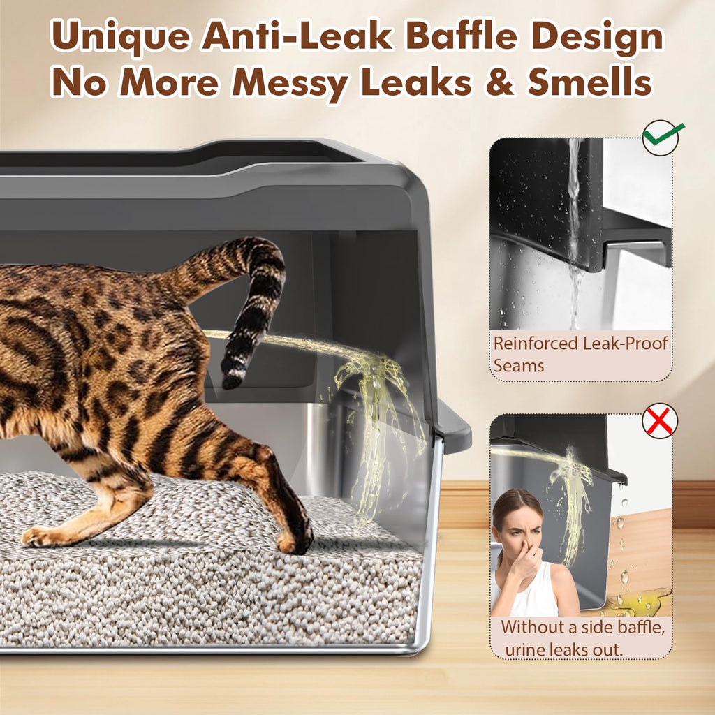 Extra Large Stainless Steel Litter Box Y1552
