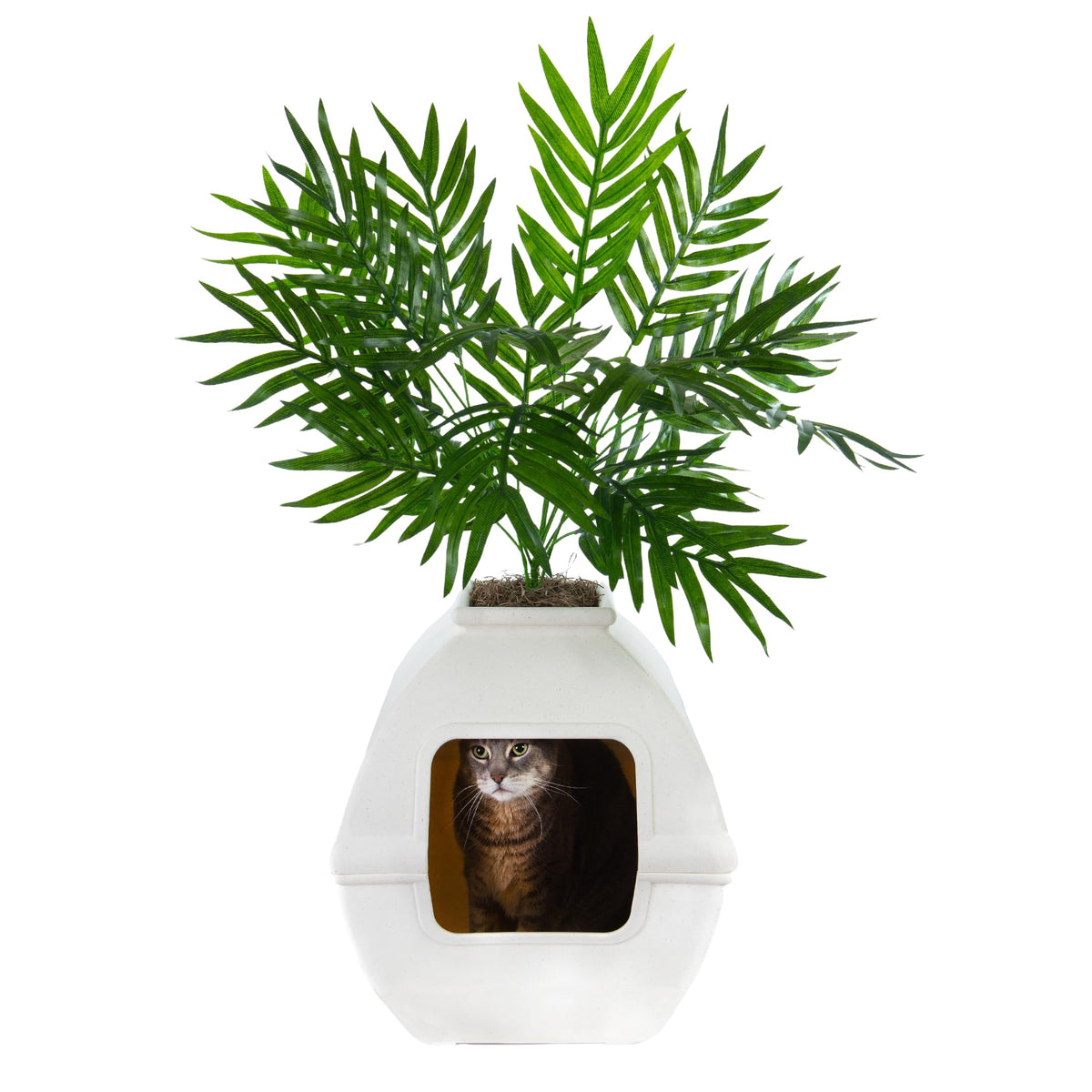 White Hidden Litter Box Planter with Carbon Filter H4250