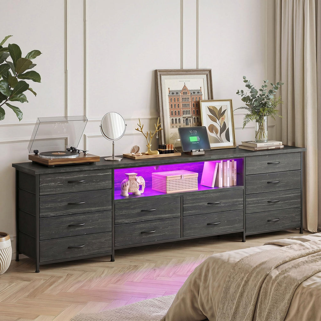 Black 12 Drawer Dresser E137
