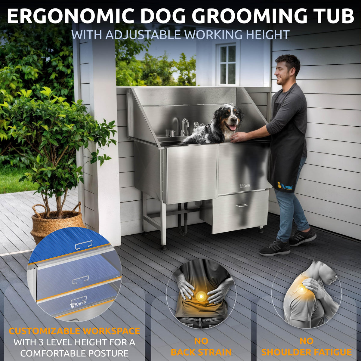 304 Stainless Steel Pet Wash Sink P2849