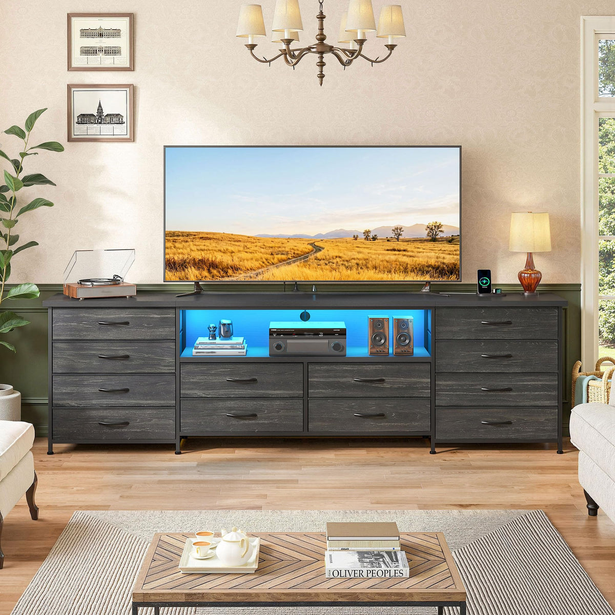 Black 12 Drawer Dresser E137