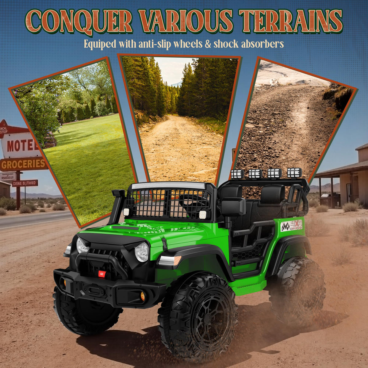24V 2 Seater 4x4 Electric Ride on Truck U59010