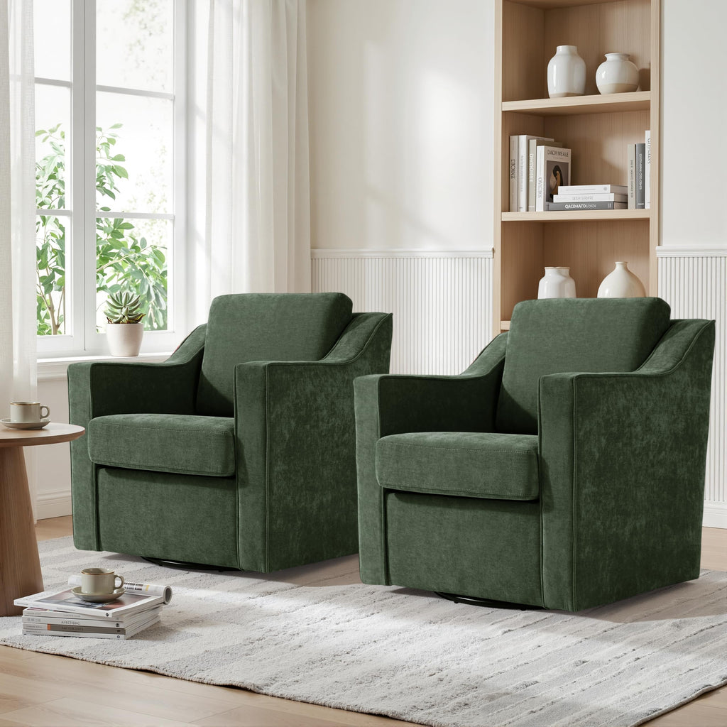 Green Swivel Accent Chairs Set of 2 F910816