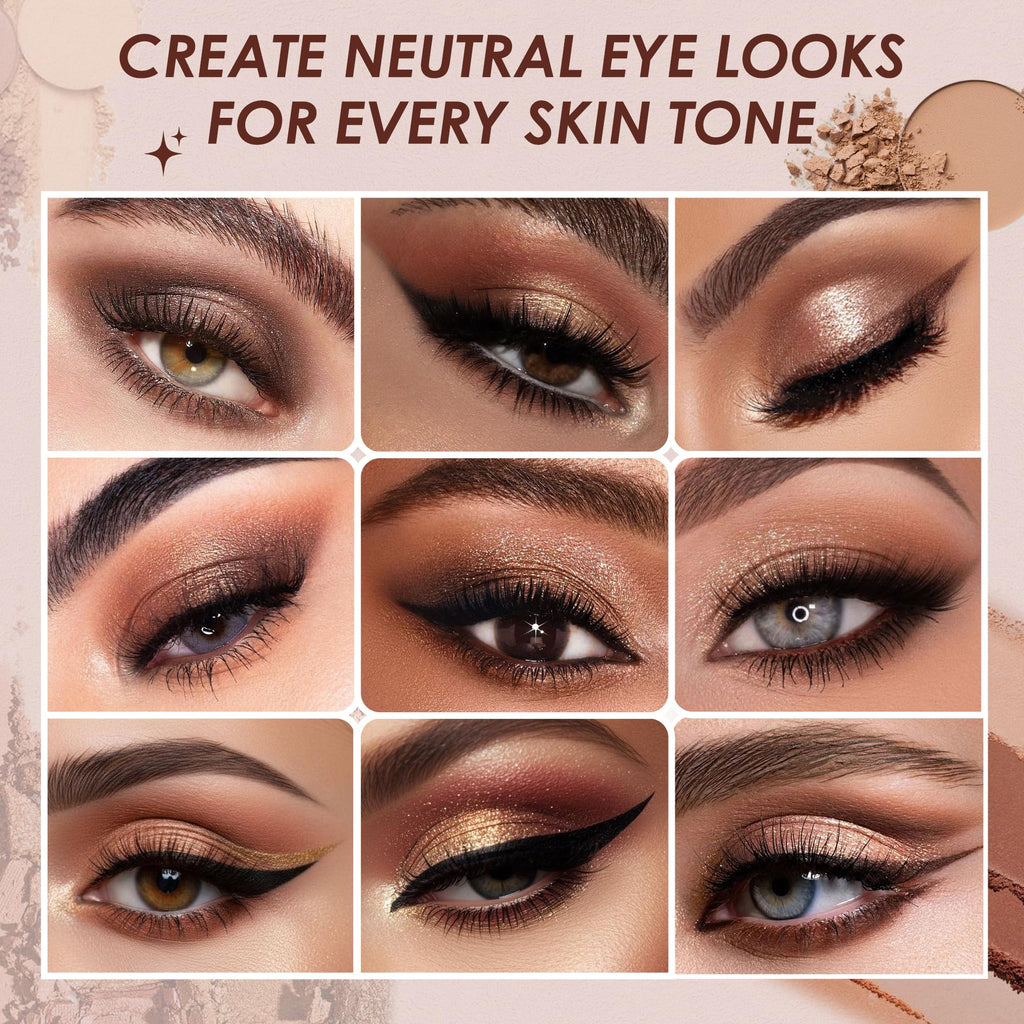9 Colors Brown & Copper Eyeshadow Palette with Matte & Shimmer Finishes D463