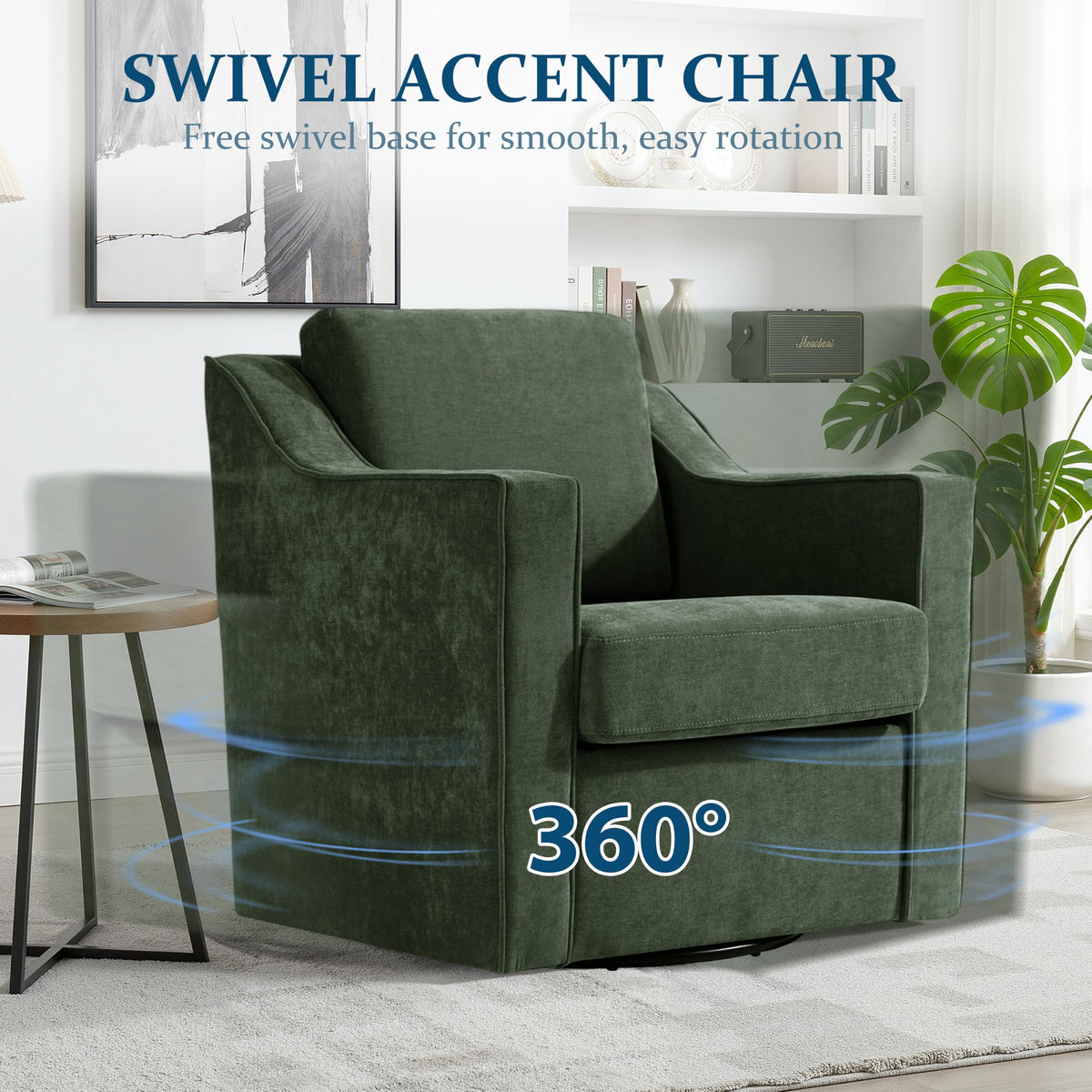 Green Swivel Accent Chairs Set of 2 F910816